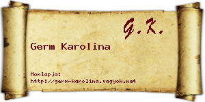Germ Karolina névjegykártya